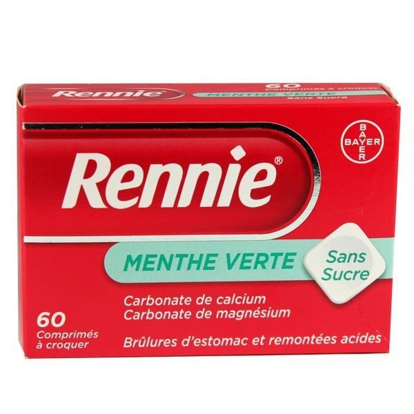 Rennie (Carbonate de calcium & Magnésium) – Comprimés à croquer